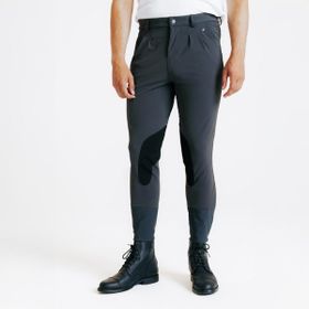 Decathlon Fouganza Erkek Koyu Gri 500 Binicilik Pantolonu