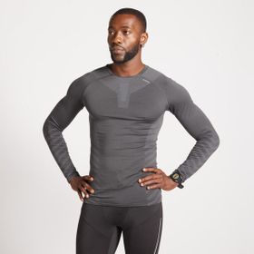 Decathlon Kiprun Skincare Uzun Kollu Gri Yol Koşusu Erkek T-shirt