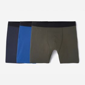 Decathlon Koyu Mavi Haki Mavi Erkek 3'lü Boxer Seti
