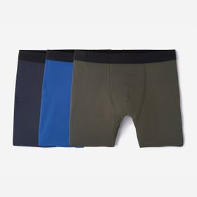 Decathlon Koyu Mavi Haki Mavi Erkek 3'lü Boxer Seti