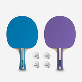 Decathlon Kuikma TTR 130 Spin ITTF Okul Kulüp 4 Yıldız Mor Mavi Top ve Raket Seti