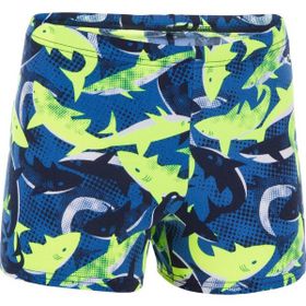 Decathlon Nabaiji Fitib Mavi Neon Sarı Çocuk Boxer Mayo
