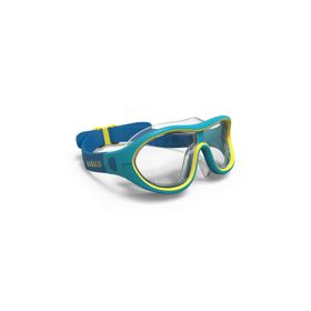 Decathlon Nabaiji Swimdow Mavi Sarı Şeffaf Cam Çocuk Yüzücü Maskesi