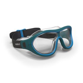 Decathlon Nabaiji Swimdow Mavi Siyah Şeffaf Cam Yüzücü Maskesi