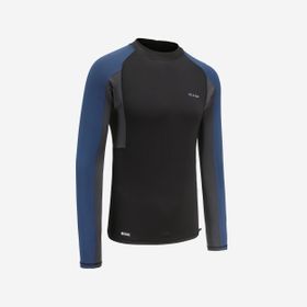 Decathlon Olaian 500 Slim Fit Uzun Kollu Uv Korumalı Siyah Mavi Erkek T-shirt