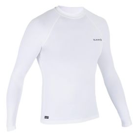 Decathlon Olaian Beyaz 100 Erkek Uv Koruması Sağlayan Uzun Kollu Sörf T-shirt