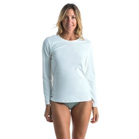 Decathlon Olaian Beyaz Malou Kadın Uzun Kollu Uv Korumalı Sörf Tshirt
