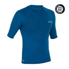 Decathlon Olaian Mavi 100 Erkek Slim Fit Kısa Kollu Uv Korumalı Tshirt