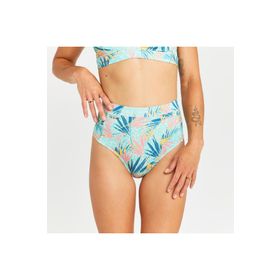 Decathlon Olaian Rosa Leoplant Yüksek Bel Turkuaz Kadın Bikini Altı