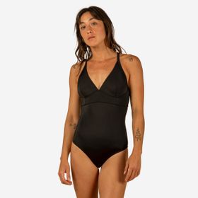 Decathlon Olaian Siyah Bea Kadın V Yaka Mayo