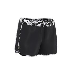 Decathlon Olaian Siyah Beyaz Desenli Tini Boardshort Kadın Kısa Deniz Şortu