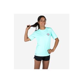 Decathlon Olaian Turkuaz 100 Çocuk Standart Kalıp Kısa Kollu Uv Korumalı T-shirt