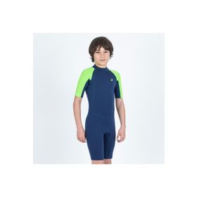 Decathlon Olaian Yulex 100 1.5 mm Mavi Yeşil Çocuk Sörf Shorty