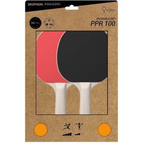 Decathlon Pongori PPR 100 Küçük Boy 2 Adet Raket + 3 Adet Top Masa Tenisi Seti