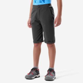 Decathlon Quechua MH100 7-15 Yaş Koyu Gri Outdoor Erkek Çocuk Şort
