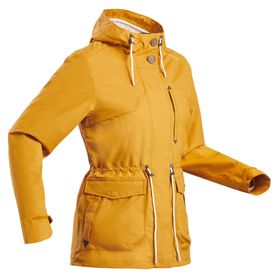Decathlon Quechua Nh550 Koyu Sarı Kadın Outdoor Yağmurluk