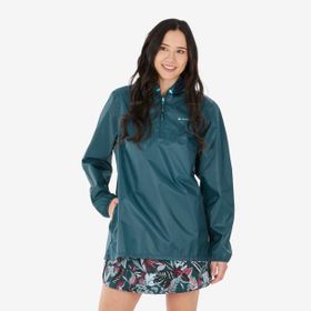 Decathlon Quechua Raincut 1/2 Zip Mavi Rüzgar Kesen Su Tutmaz Kadın Outdoor Yağmurluk