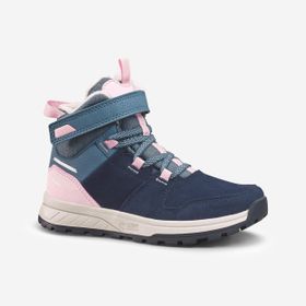 Decathlon Quechua SH500 Mavi Pembe Deri Çocuk Outdoor Su Geçirmez Kar Botu