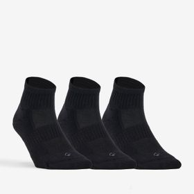 Decathlon RS500 Siyah Orta Boy Konçlu 3 Çift Unisex Tenis Çorabı
