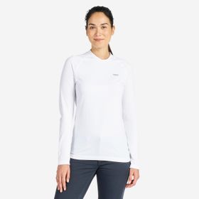 Decathlon Sailing 500 Uv Korumalı Uzun Kollu Beyaz Kadın T-shirt