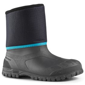 Decathlon Sh100 Warm Quechua Su Geçirmez Mavi Deri Çocuk Kar Botu