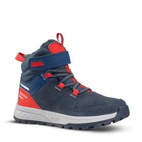 Decathlon Sh100 Warm Quechua Su Geçirmez Mavi Deri Çocuk Kar Botu
