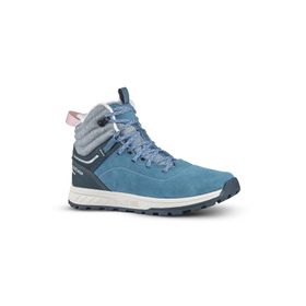 Decathlon Sh100 Warm Quechua Su Geçirmez Mavi Deri Çocuk Kar Botu