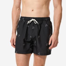 Decathlon Siyah - Desenli - PALMITO Erkek Kısa 15 Deniz Şortu