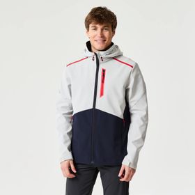 Decathlon Softshell 500 Açık Gri Siyah Rüzgar Kesen Yelkenli Erkek Mont