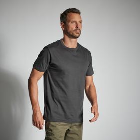 Decathlon Solognac 100 Avcılık ve Doğa Gözlemi Gri Erkek Outdoor T-shirt