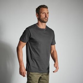 Decathlon Solognac 100 Avcılık ve Doğa Gözlemi Gri Erkek Outdoor T-shirt