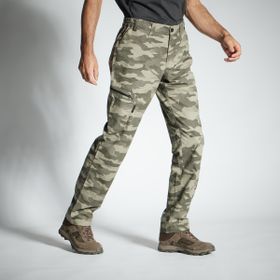 Decathlon Solognac 100 Camo Avcılık ve Doğa Gözlemi Kamuflaj Desenli Yeşil Erkek Pantolon