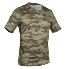 Decathlon Solognac 100 Kısa Kollu Kamuflaj Desenli Yeşil Erkek T-shirt