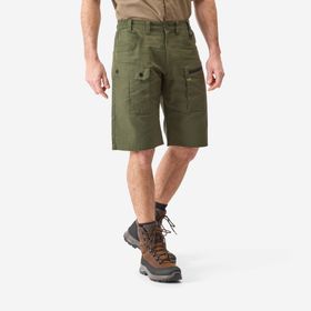 Decathlon Solognac 500 Avcılık ve Doğa Gözlemi Kamuflaj Desenli Yeşil Bermuda Kargo Erkek Şort