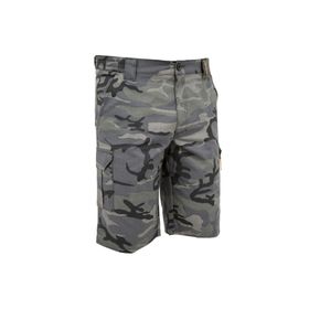 Decathlon Solognac 500 Avcılık Ve Doğa Gözlemi Woodland Kamuflaj Desenli Siyah Bermuda Kargo Şort