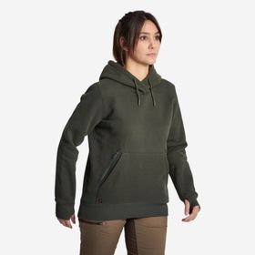 Decathlon Solognac 500 Avcılık ve Doğa Gözlemi Yeşil Kapüşonlu Kadın Sweatshirt