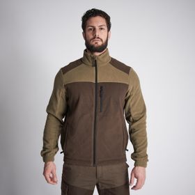 Decathlon Solognac 500 Kahverengi Bej Avcılık ve Doğa Gözlemi Erkek Polar Hırka