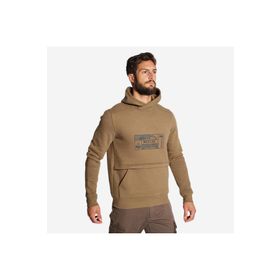 Decathlon Solognac 500 Logo Bej Avcılık ve Doğa Gözlemi Erkek Kapüşonlu Sweatshirt