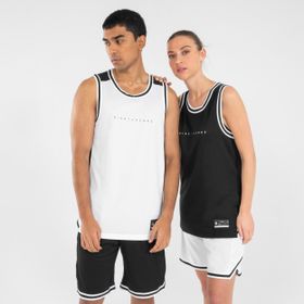 Decathlon T500 Tarmak Yetişkin Kolsuz Çift Taraflı Siyah / Beyaz Basketbol Forması