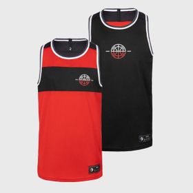 Decathlon Tarmak Çocuk Siyah Kırmızı T500R Çift Taraflı Kolsuz Basketbol Forması