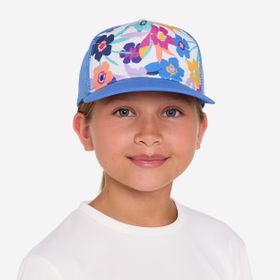Decathlon Trucker Mavi Çiçek Desenli Azalea Çocuk Sörf Şapkası