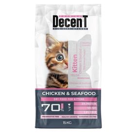 Decent 15 kg Premium Tavuklu ve Balıklı Yavru Kedi Maması