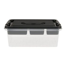 Decobella 21x31x12 cm Antrasit Şeffaf Çok Amaçlı Düzenleyici Kutu