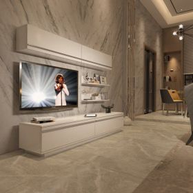 Decoraktiv 1E1 Mdf Parlak Beyaz Tv Ünitesi Tv Sehpası