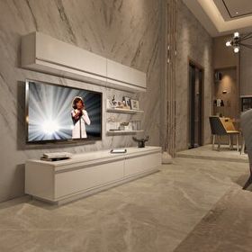 Decoraktiv 1E1 Mdf Parlak Beyaz Tv Ünitesi Tv Sehpası