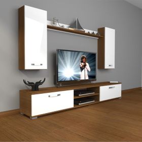Decoraktiv 1E1SLM Beyaz Ceviz Tv Ünitesi Tv Sehpası