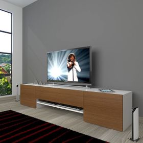Decoraktiv 1E1SLM Beyaz Ceviz Tv Ünitesi Tv Sehpası