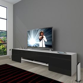 Decoraktiv 1E1SLM Beyaz Siyah Tv Ünitesi Tv Sehpası