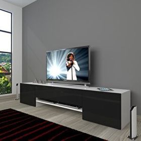 Decoraktiv 1E1SLM Beyaz Siyah Tv Ünitesi Tv Sehpası
