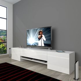 Decoraktiv 1E1SLM Parlak Beyaz Tv Ünitesi Tv Sehpası